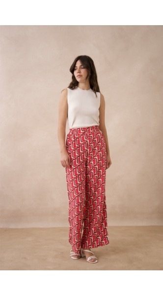 Pantalon fluide imprimé géométrique