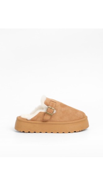 Mules fourrées femme plateforme