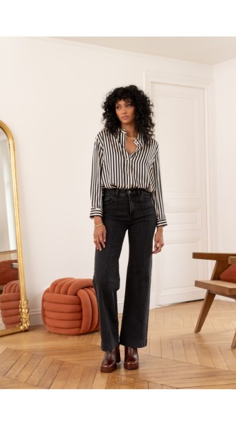 Jean wide couture avant Faustine