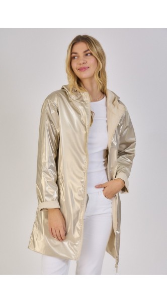 Parka Réversible Mi-Longue Imperméable, Coupe-Vent long