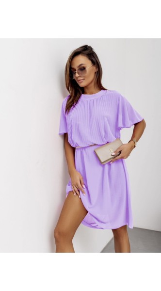 Robe midi plissée à ceinture métallique