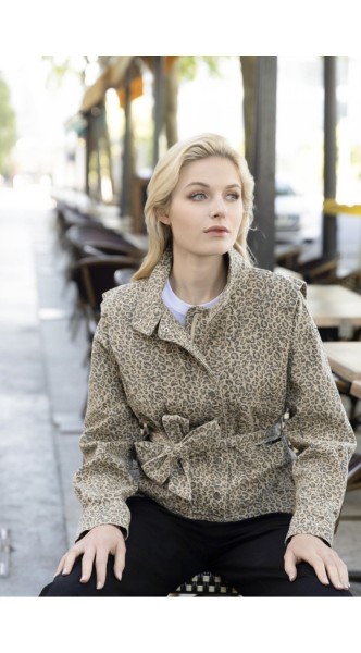 VESTE EN COTON LEOPARD