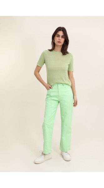 JEANS COTON UNI A DECOUPES
