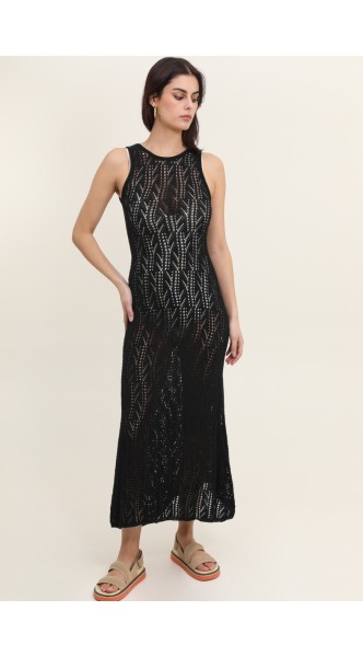 ROBE LONGUE EN MAILLE AJOUREE