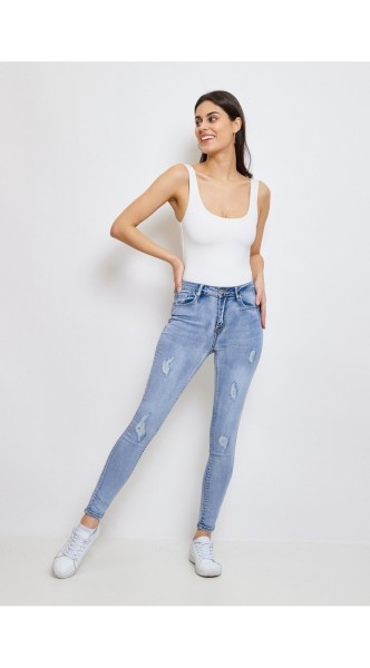 Jean skinny usé