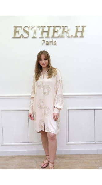 Robe chemise brodé