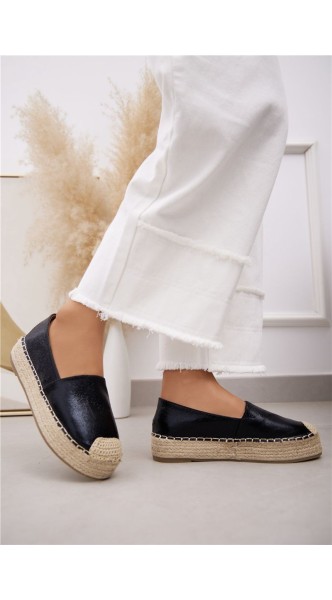 Espadrilles compensée brillante