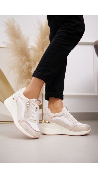 Baskets compensée avec vrai zip